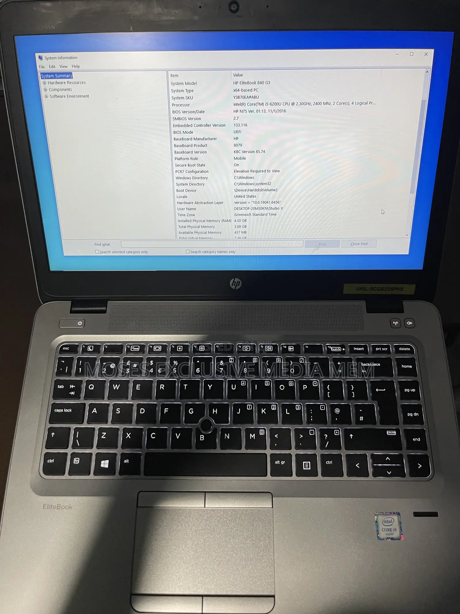 Laptop HP EliteBook 840 G3 4GB Intel Core i5 SSD 128GB