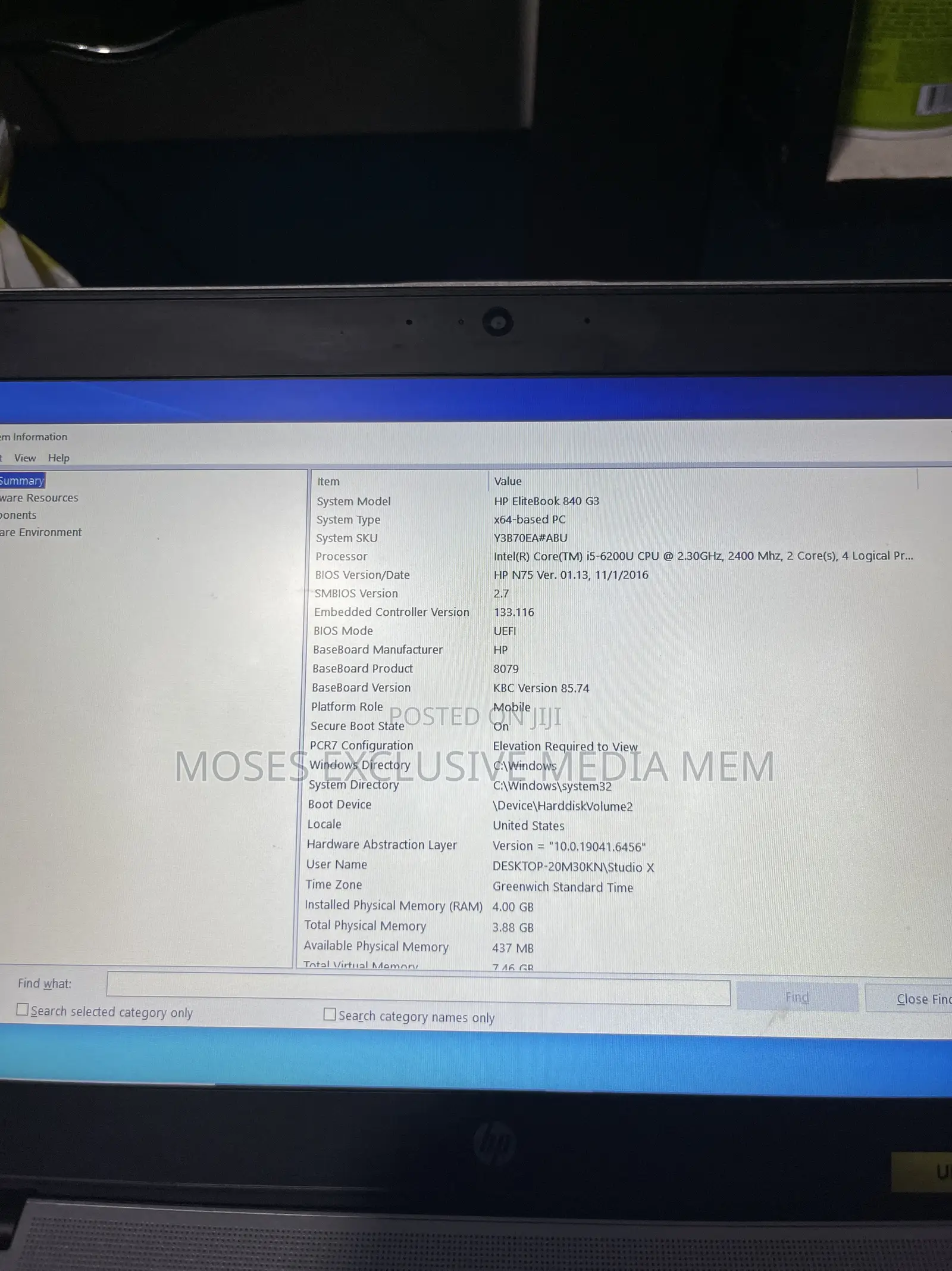 Laptop HP EliteBook 840 G3 4GB Intel Core i5 SSD 128GB