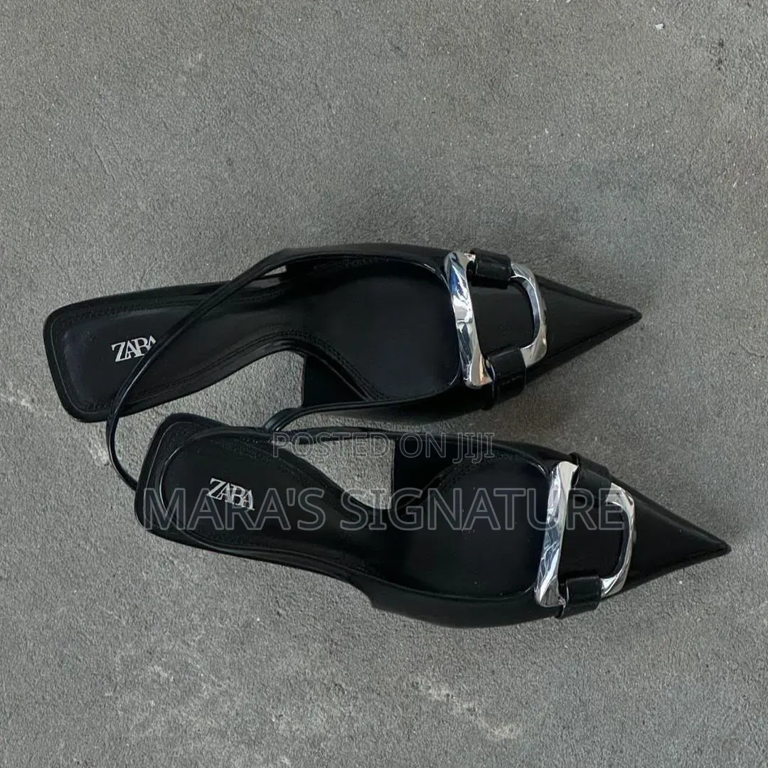 Zara Slingback Pointed Tie Buckle Heel