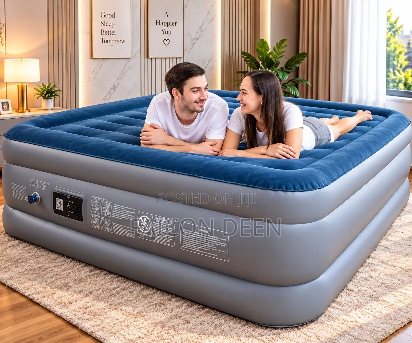 Powerful Automatic Inflation: Inbuilt Pump Double Size Air Mattress