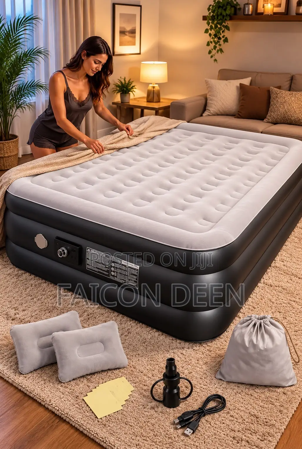 Luxury Without Limits :Double Size Automatic Inbuilt Pump Air Mattress