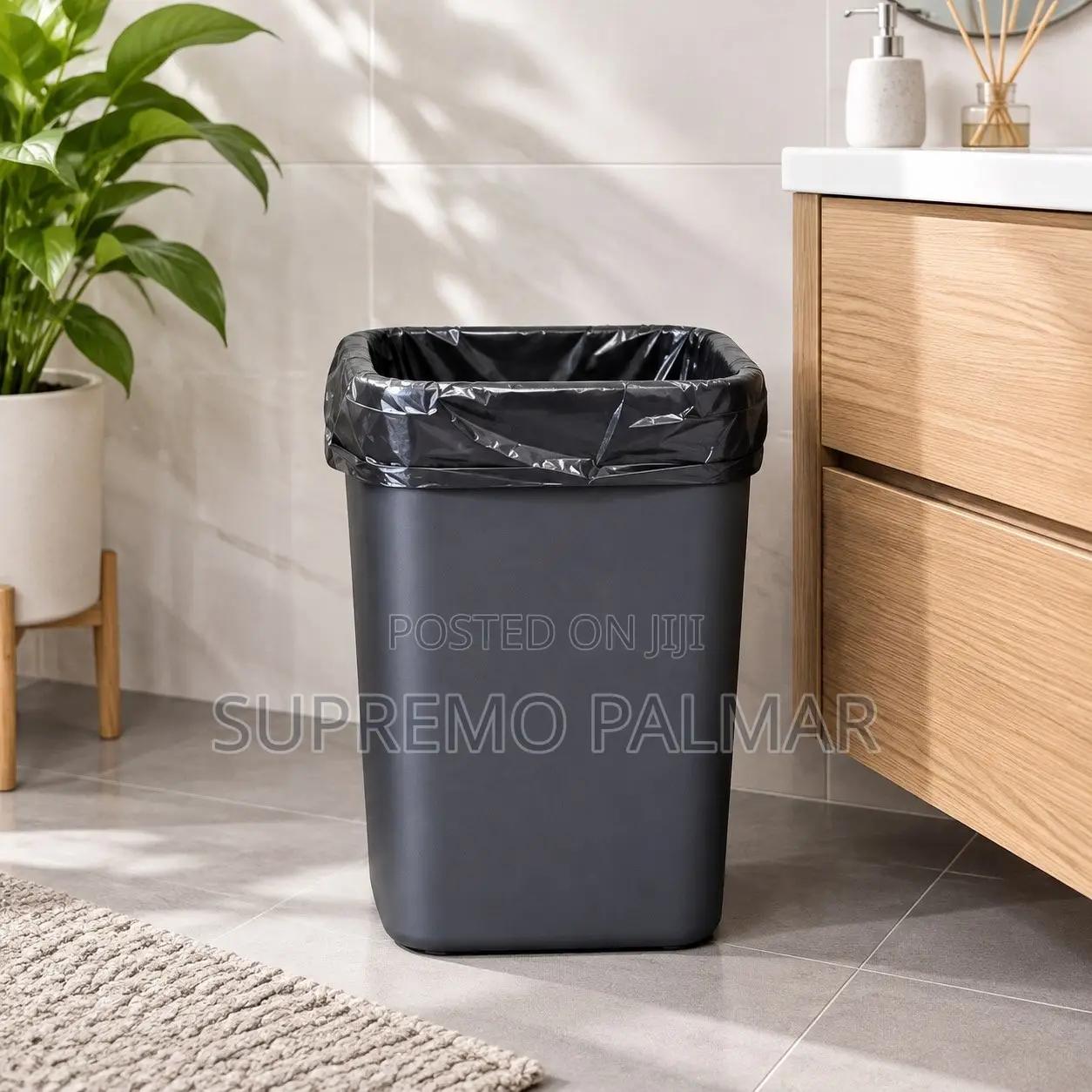 15L Small Plastic Trash Can - Office, Kitchen, Bedroom Wastebasket