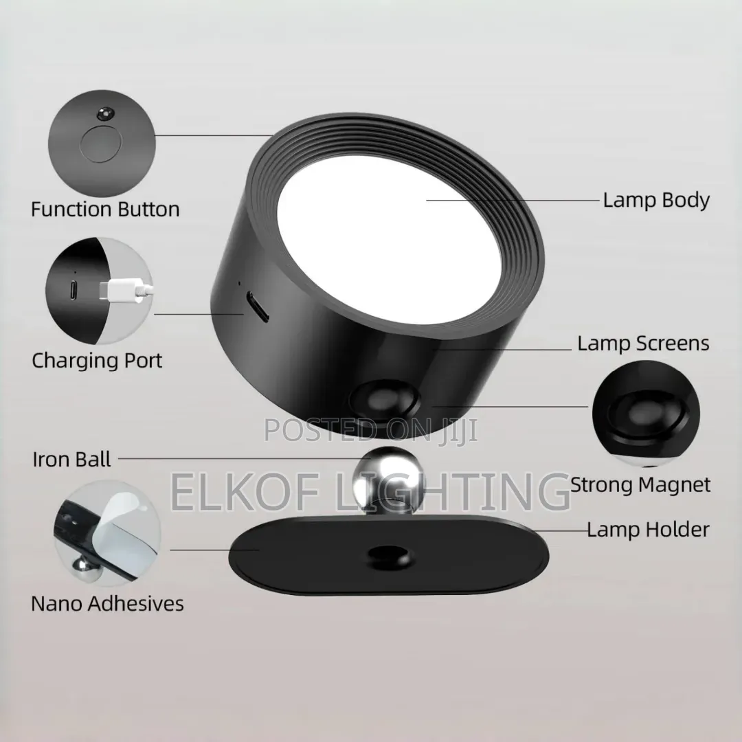 Touch Control Magnetic Wall Lamp Rechargeable Wall Light