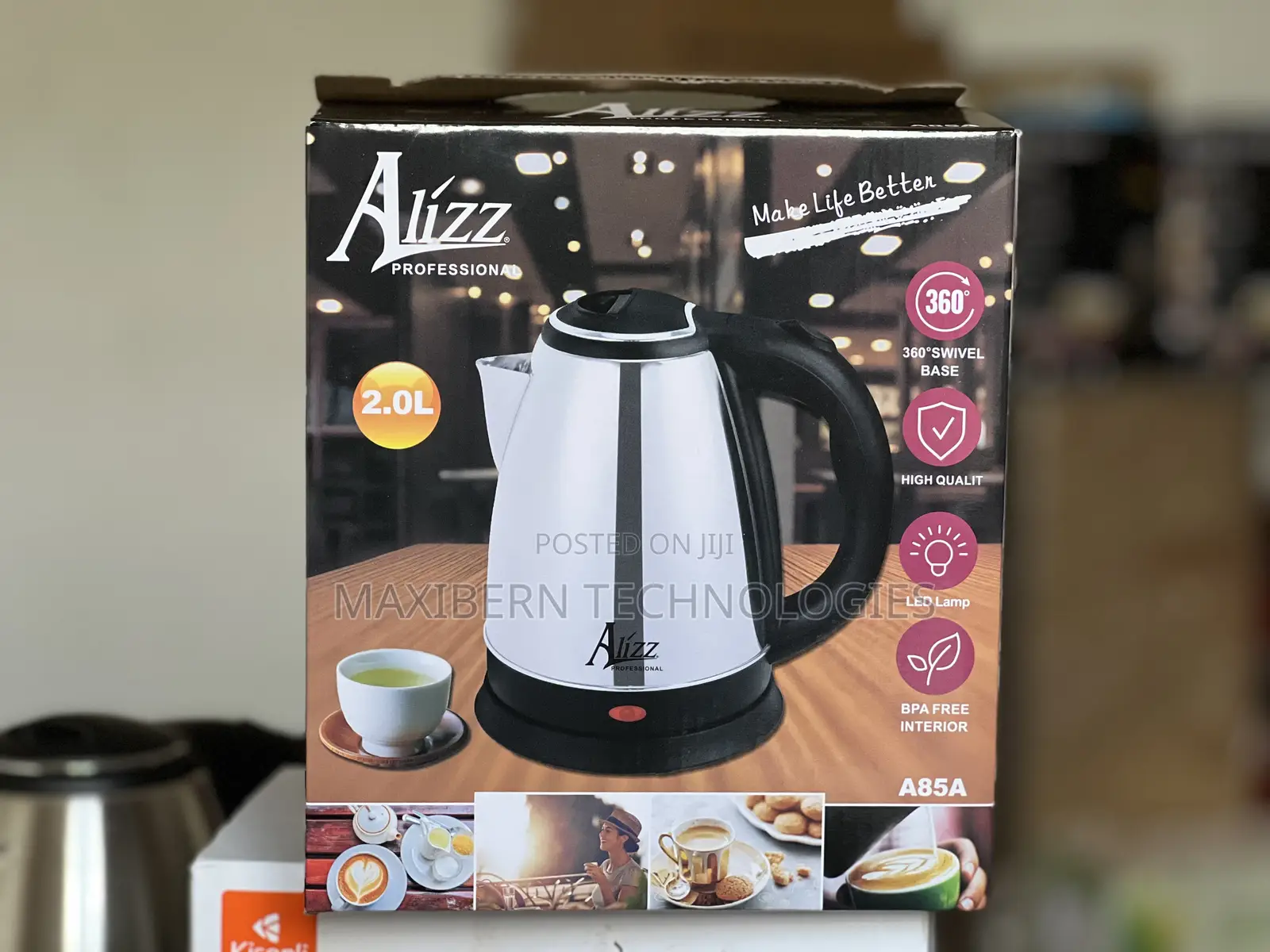 2L Electric Kettle 360° Swivel Base – White