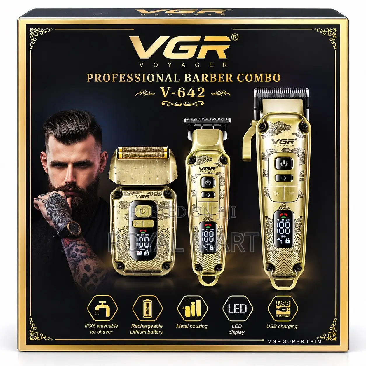 VGR v-642 Professional Barber Combo (3-in-1)