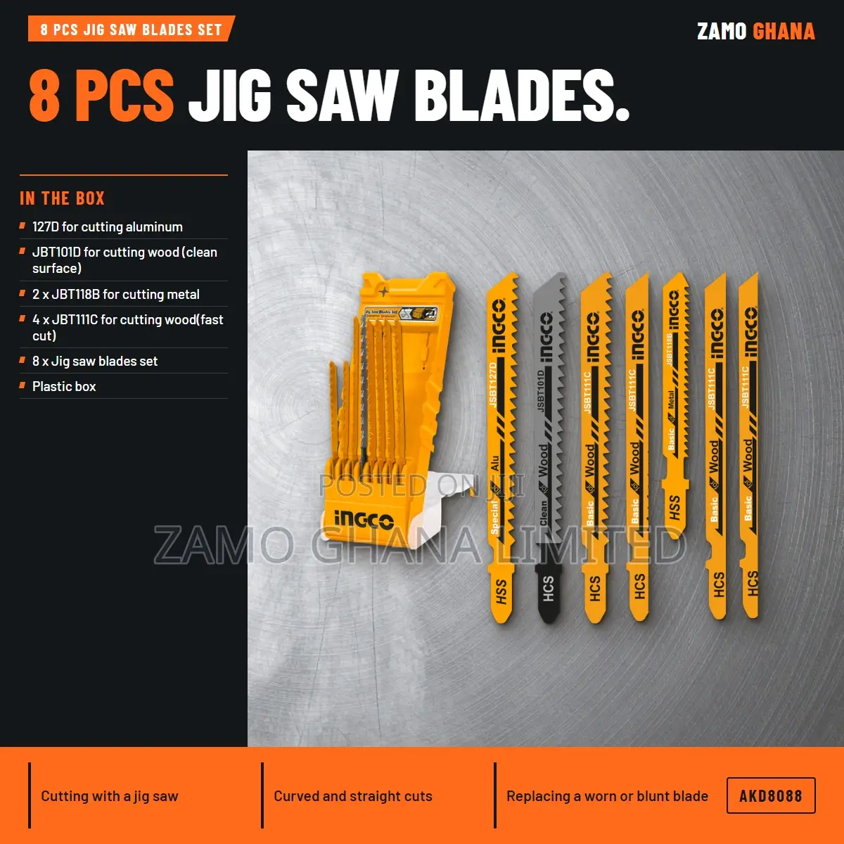 8 PCS Jig Saw Blades Set - Akd8088