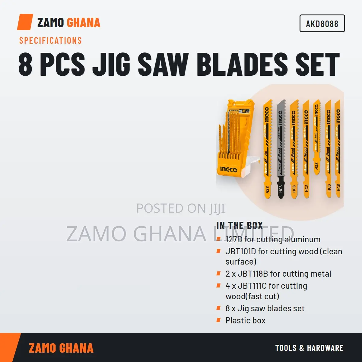 8 PCS Jig Saw Blades Set - Akd8088