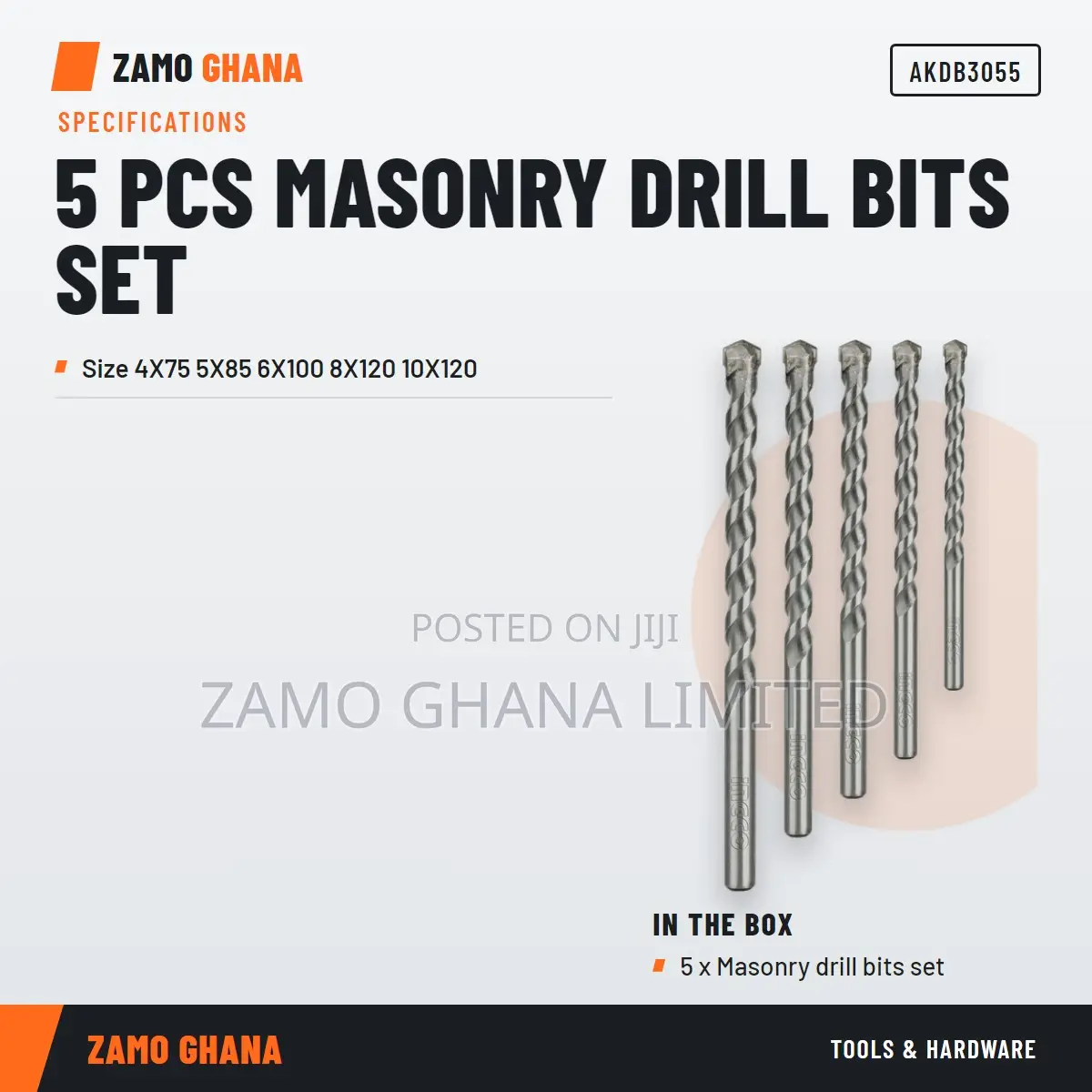 Ingco 5 PCS Masonry Drill Bits - Akdb3055
