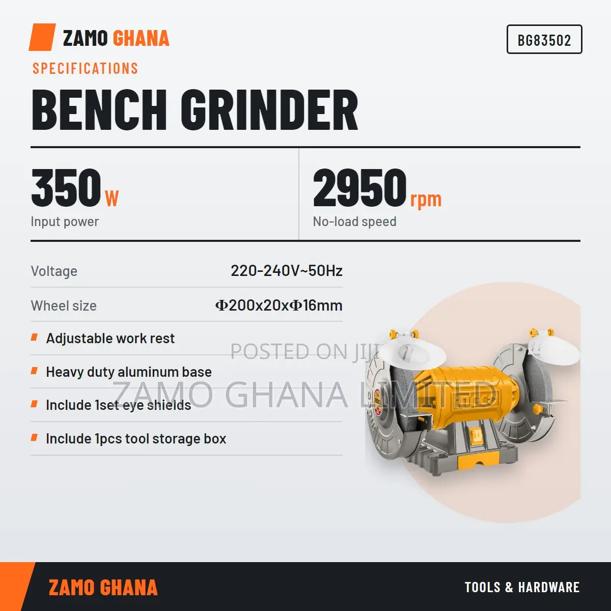 Bench Grinder 350w - Bg83502