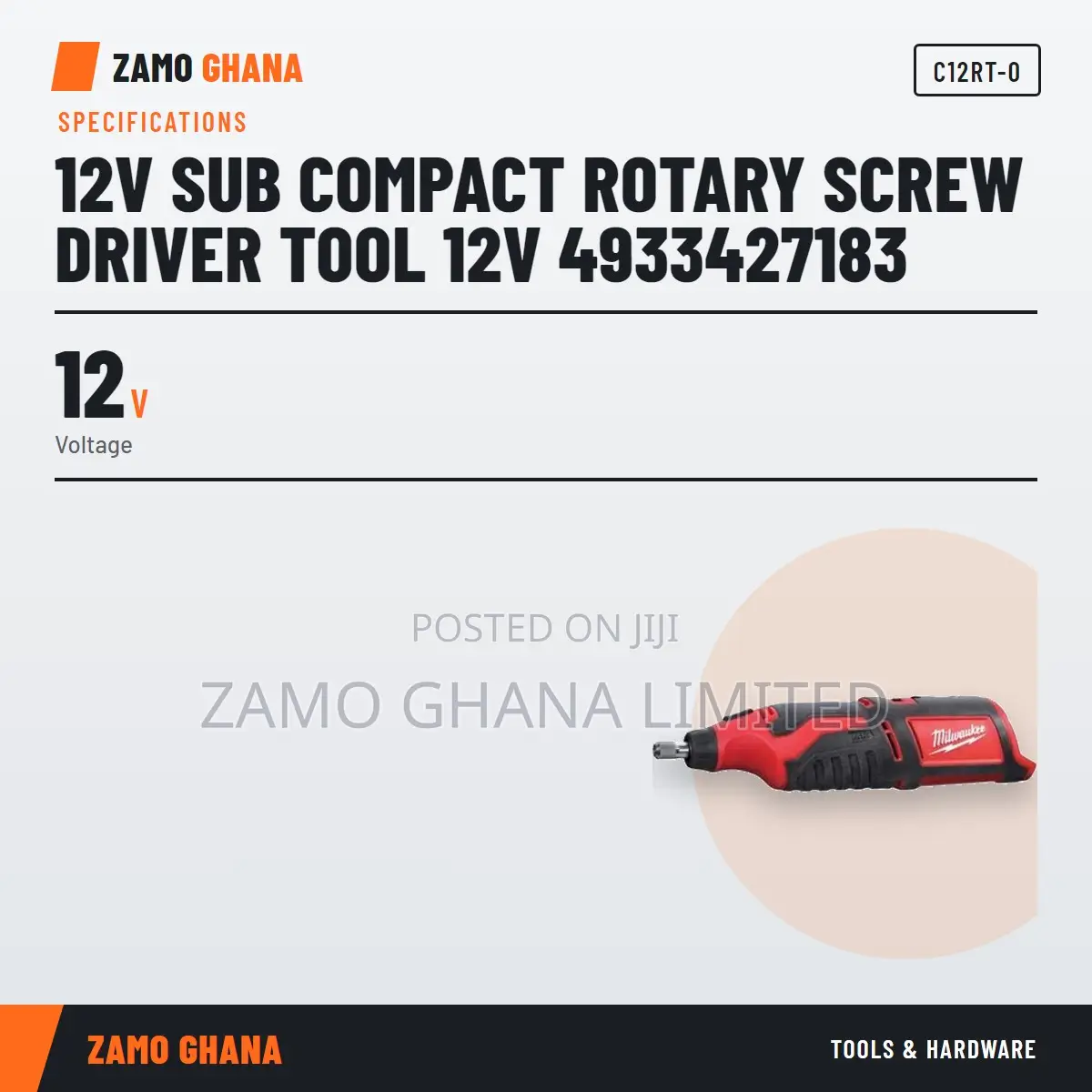 12v Sub Compact Rotary Screw Driver Tool 12v - C12rt-0
