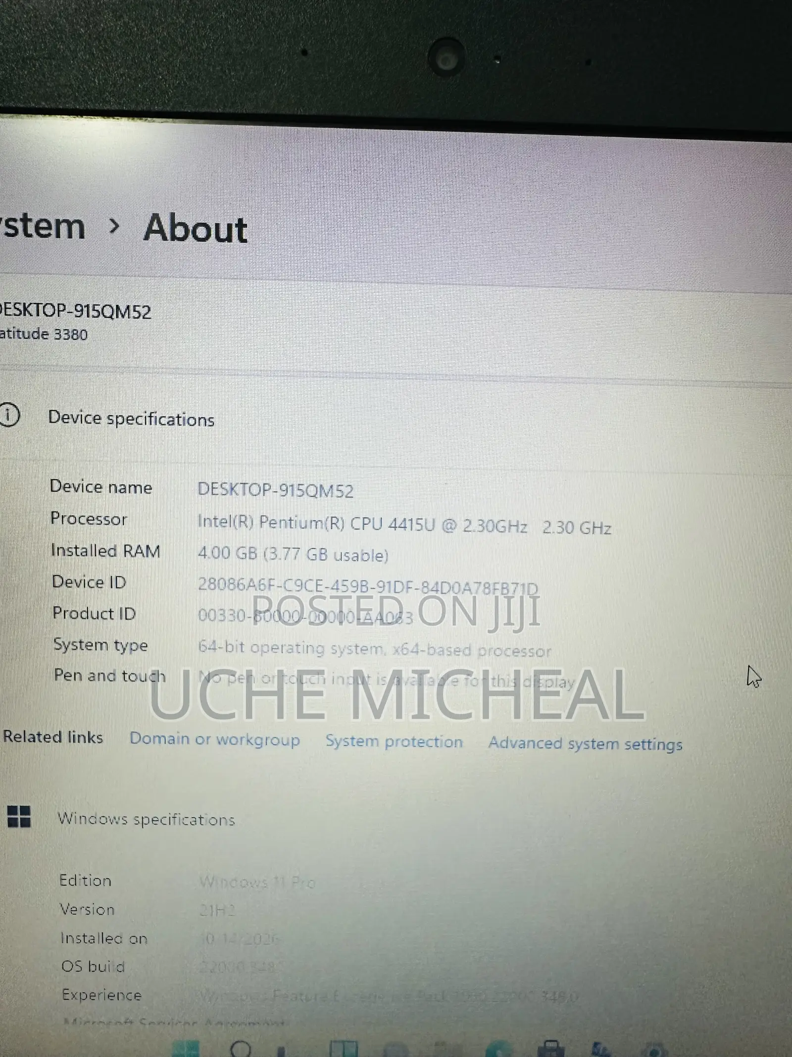 Laptop Dell Latitude 3380 4GB Intel Pentium SSD 128GB