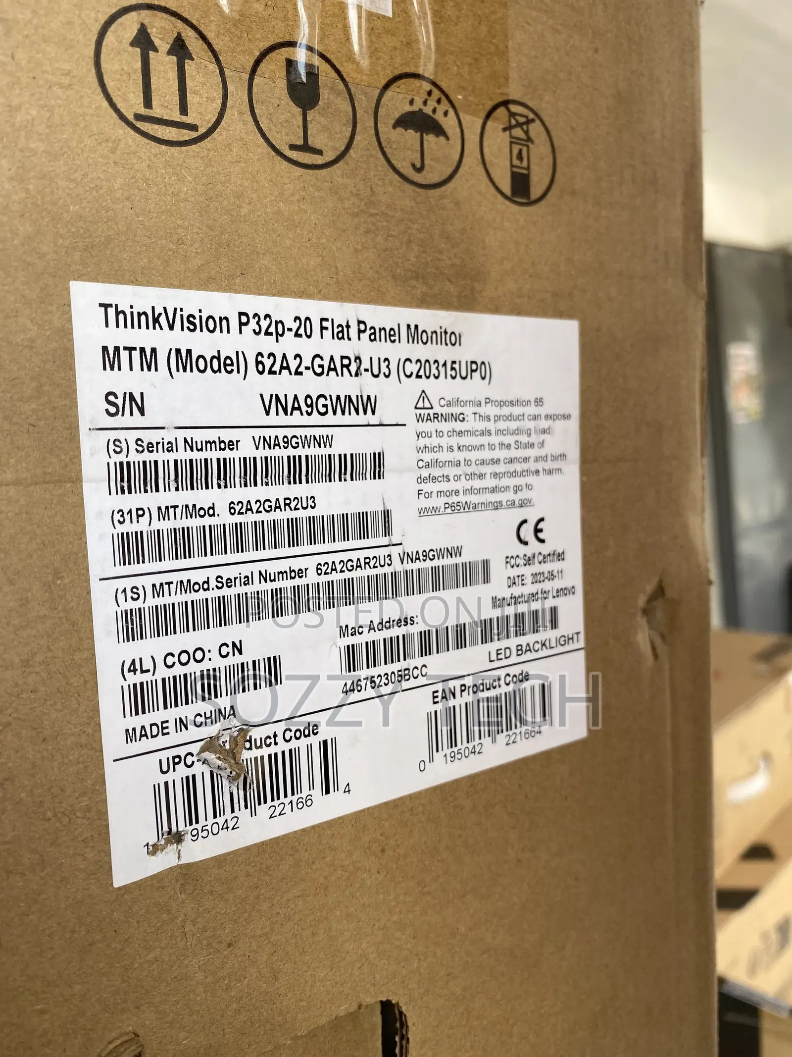 Lenovo ThinkVision P32p-20 62A2GAR2US 31.5-Inch 4K UHD 2160p LED