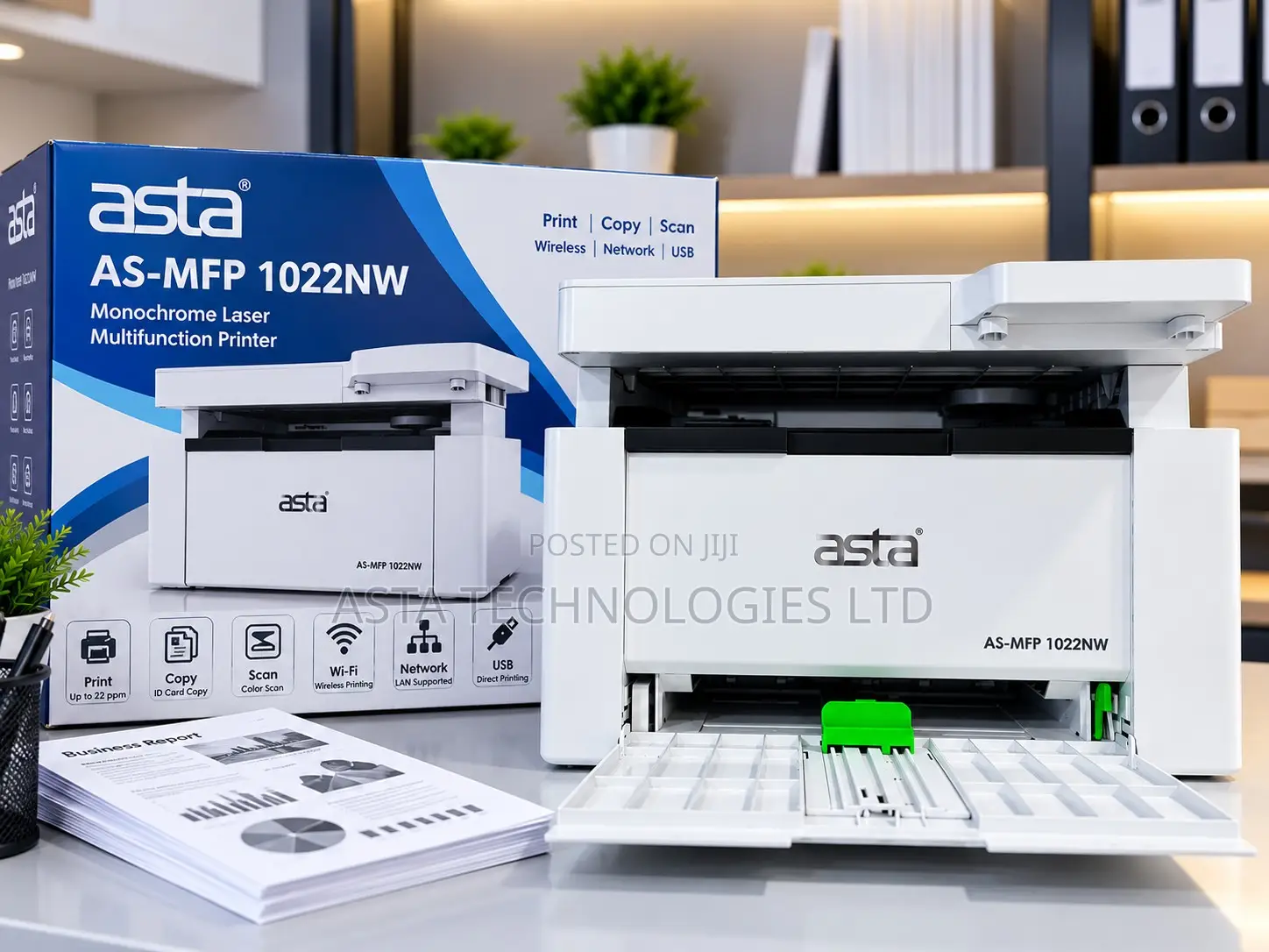 Asta Lasejet Printer Copy Scan & Print via Network & Wifi.