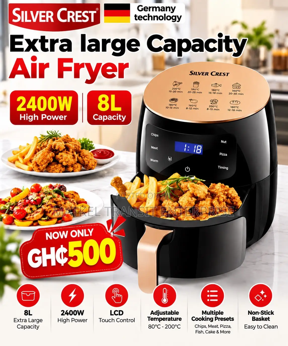 Silvercrest 8l Smart Airfryer