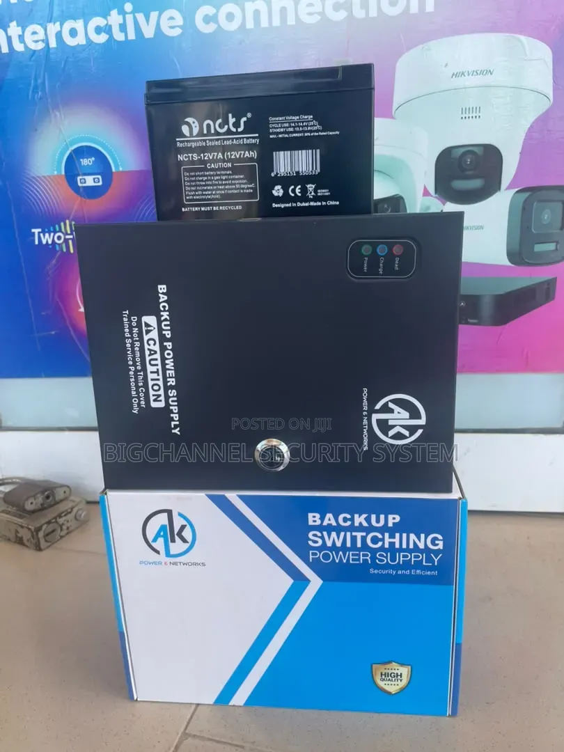Ak 12v 10a /8ch Backup Stitching Power Supply for CCTV and Electronics