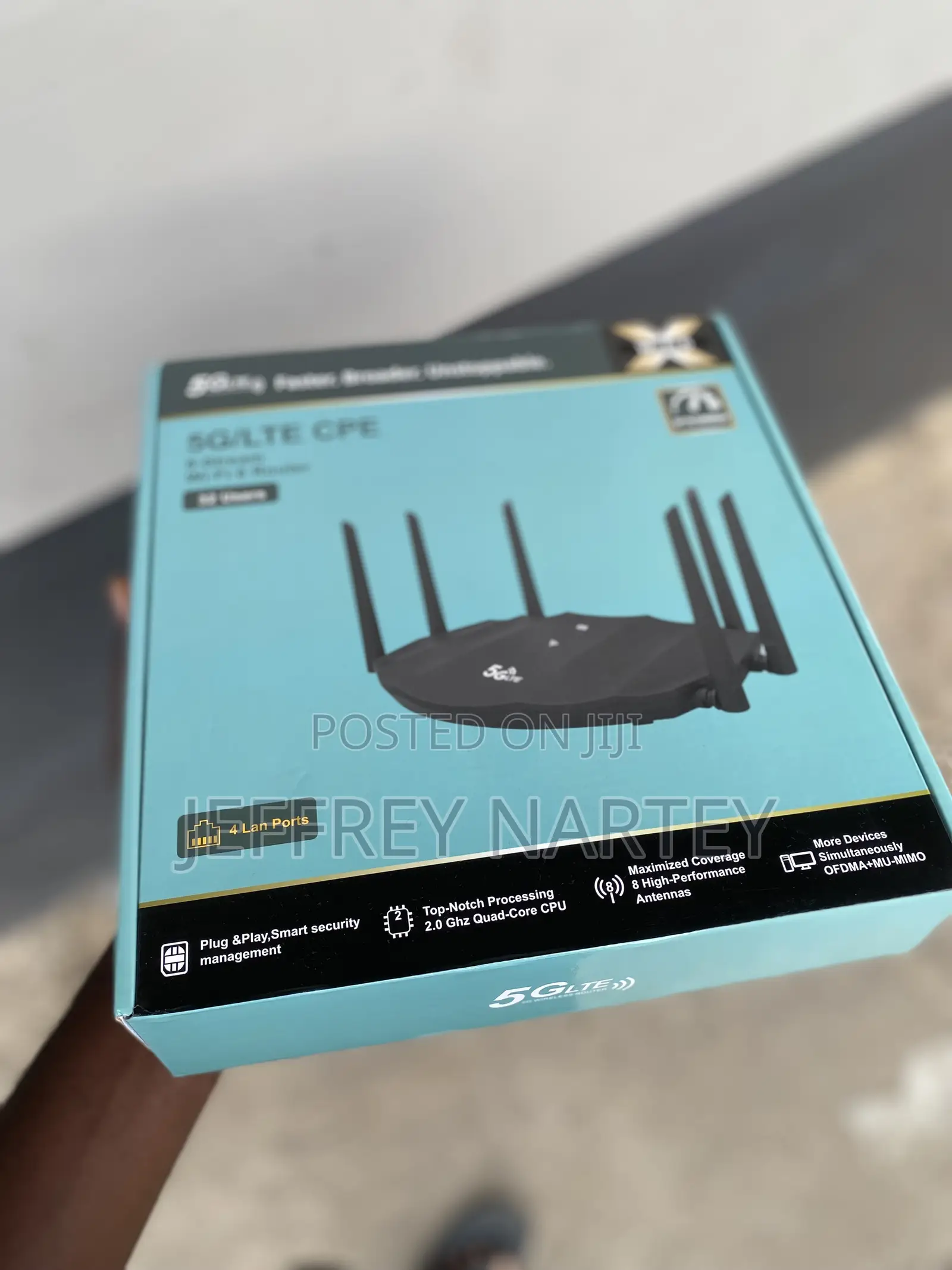 5G LTE CPE WiFi Router – 8 Antennas, 4 LAN Ports, High-Speed Internet