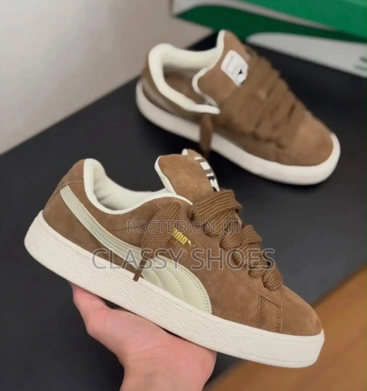 Puma Suede XL Brown and White