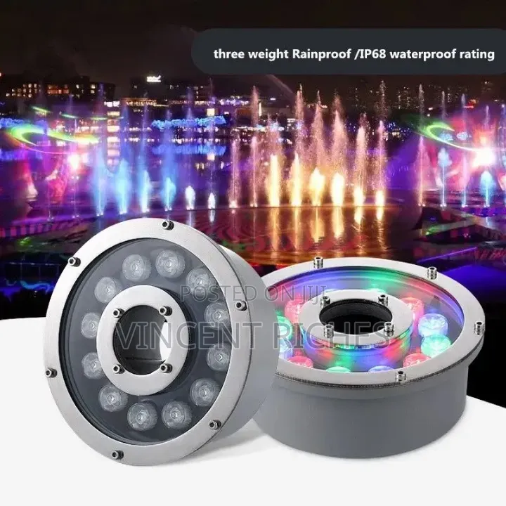12watts RGB Under Water Fountain Light With RF Remote Control