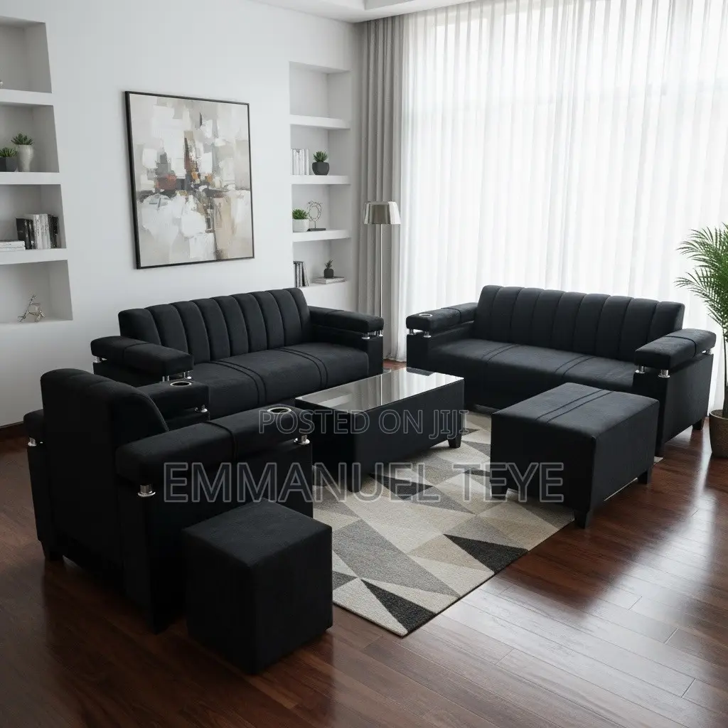Black Luxury Family Set Sofa