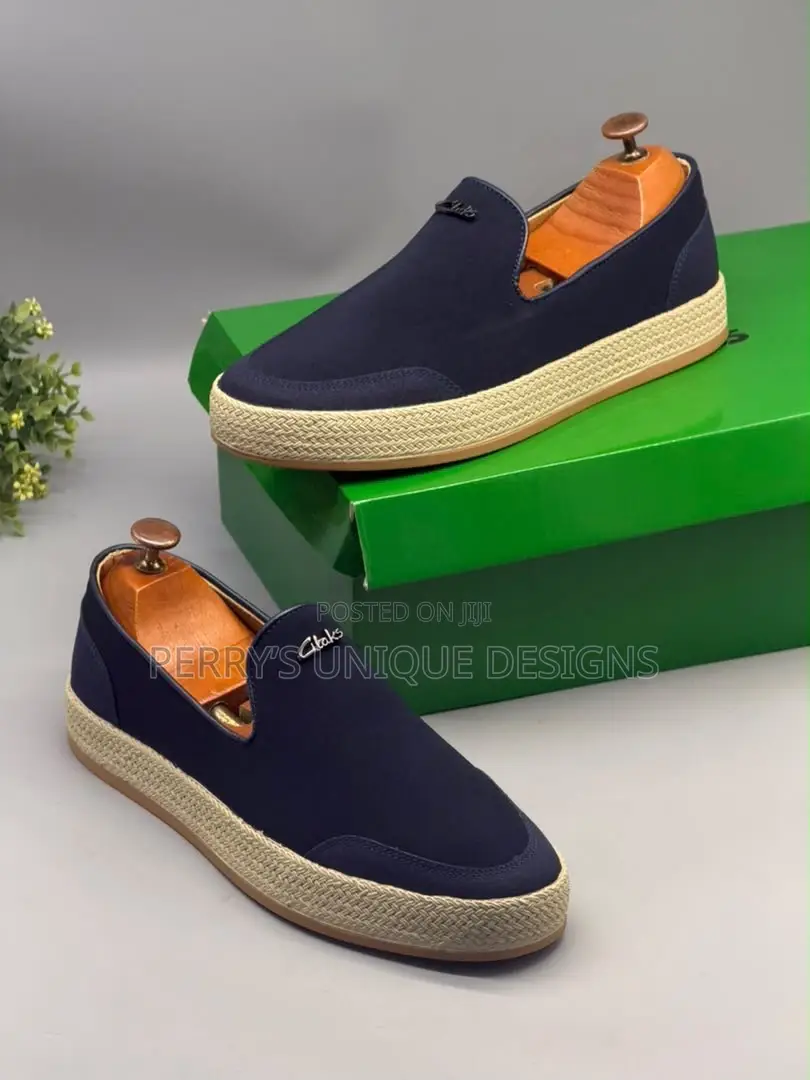 • Clarks Men's City-Loft Casual Slip-on Sneakers - Navy Blue Comfort
