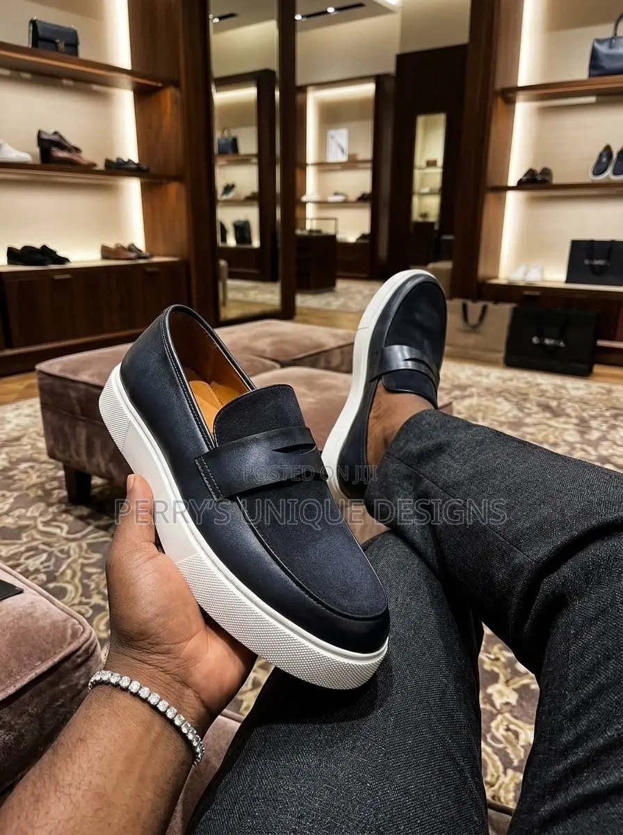 Men's Leather Slip-on Loafers – Sneaker Sole Dress Shoes