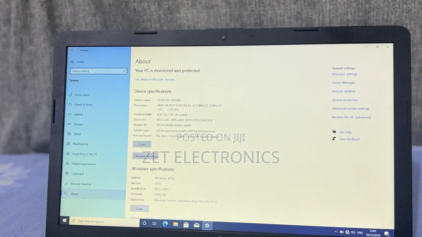 Laptop HP 15 8GB AMD A4 SSD 128GB