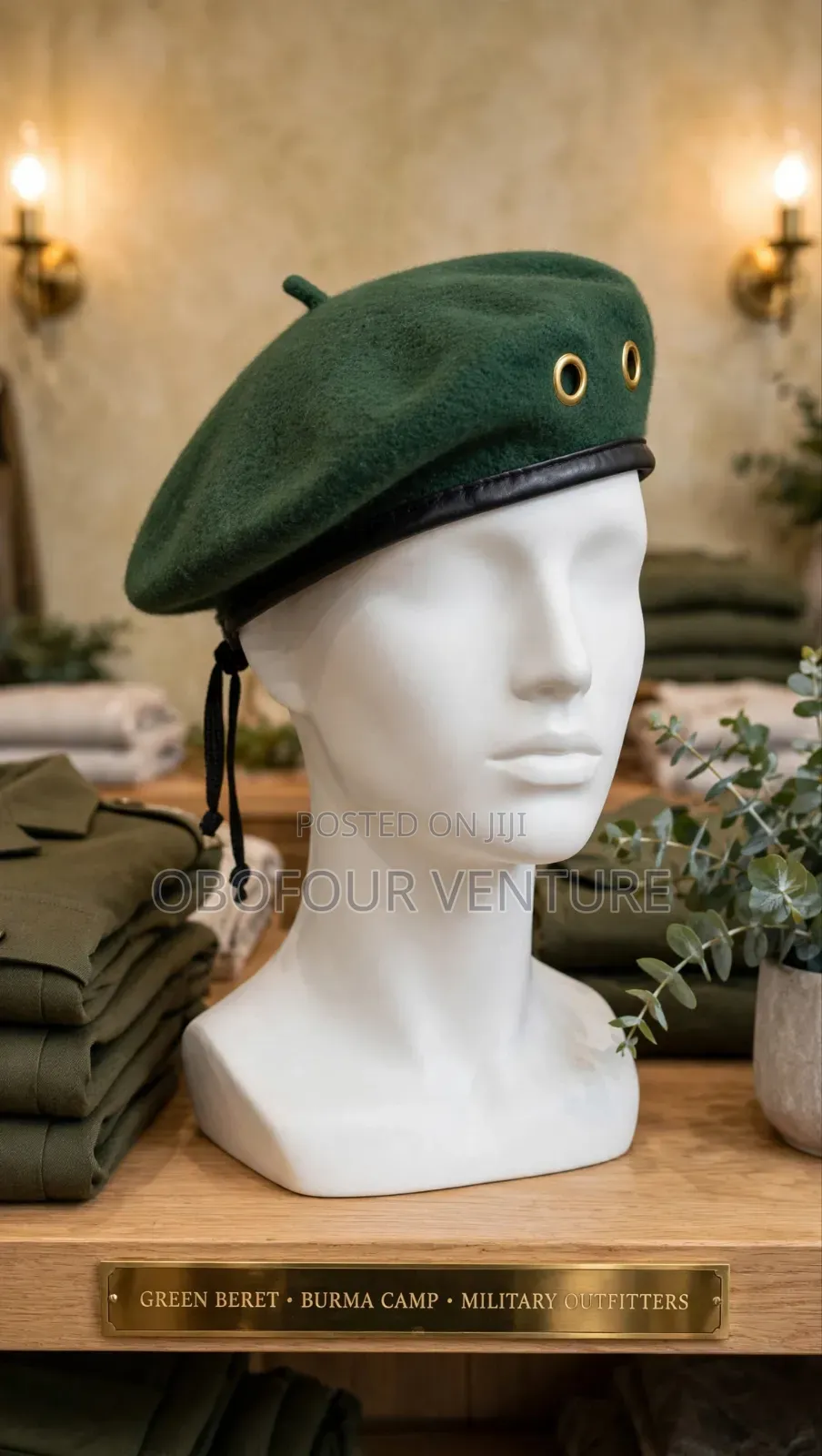Men Wool Blend Military Berets Cap Army Hat Soldier Fancy Dress Retro