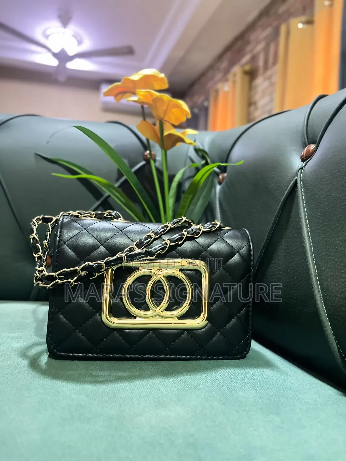 Chanel Inspired Quilted Chain Shoulder Bag