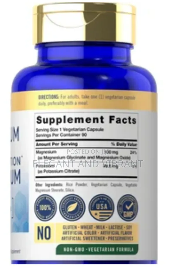 Potassium Magnesium Glycinate , Magnesium Oxide| 90 Capsules