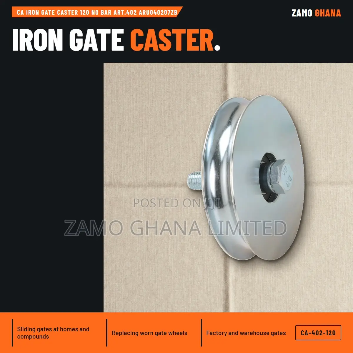 Ca Iron Gate Caster 120 No Bar Art.402 Aru040207zb - Ca-402-120