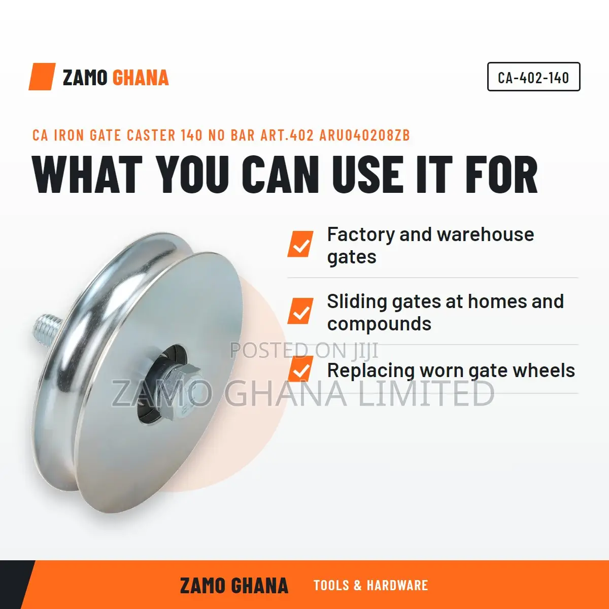 Ca Iron Gate Caster 140 No Bar Art.402 Aru040208zb - Ca-402-140