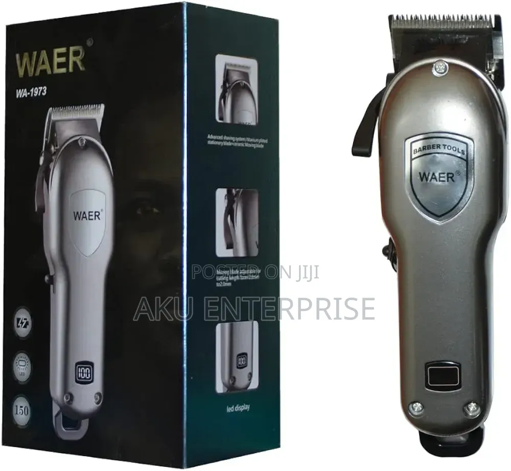 Waer High-Speed Digital Cordless Hair Clipper -Grey