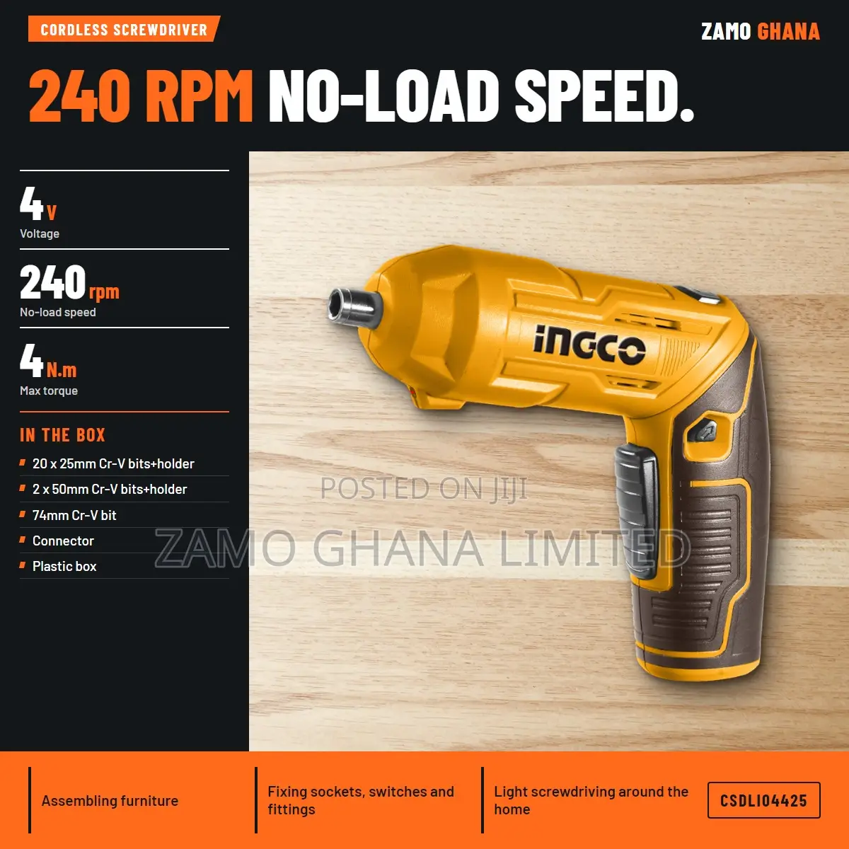 Cordless Screwdriver 4v 4nm Type-C - Csdli04425
