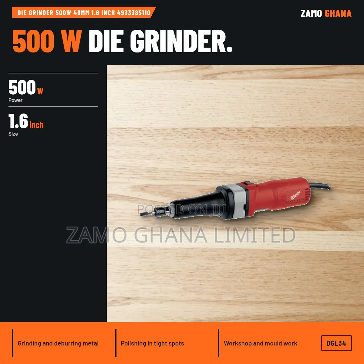 Die Grinder 500w 40mm 1.6 Inch - Dgl34