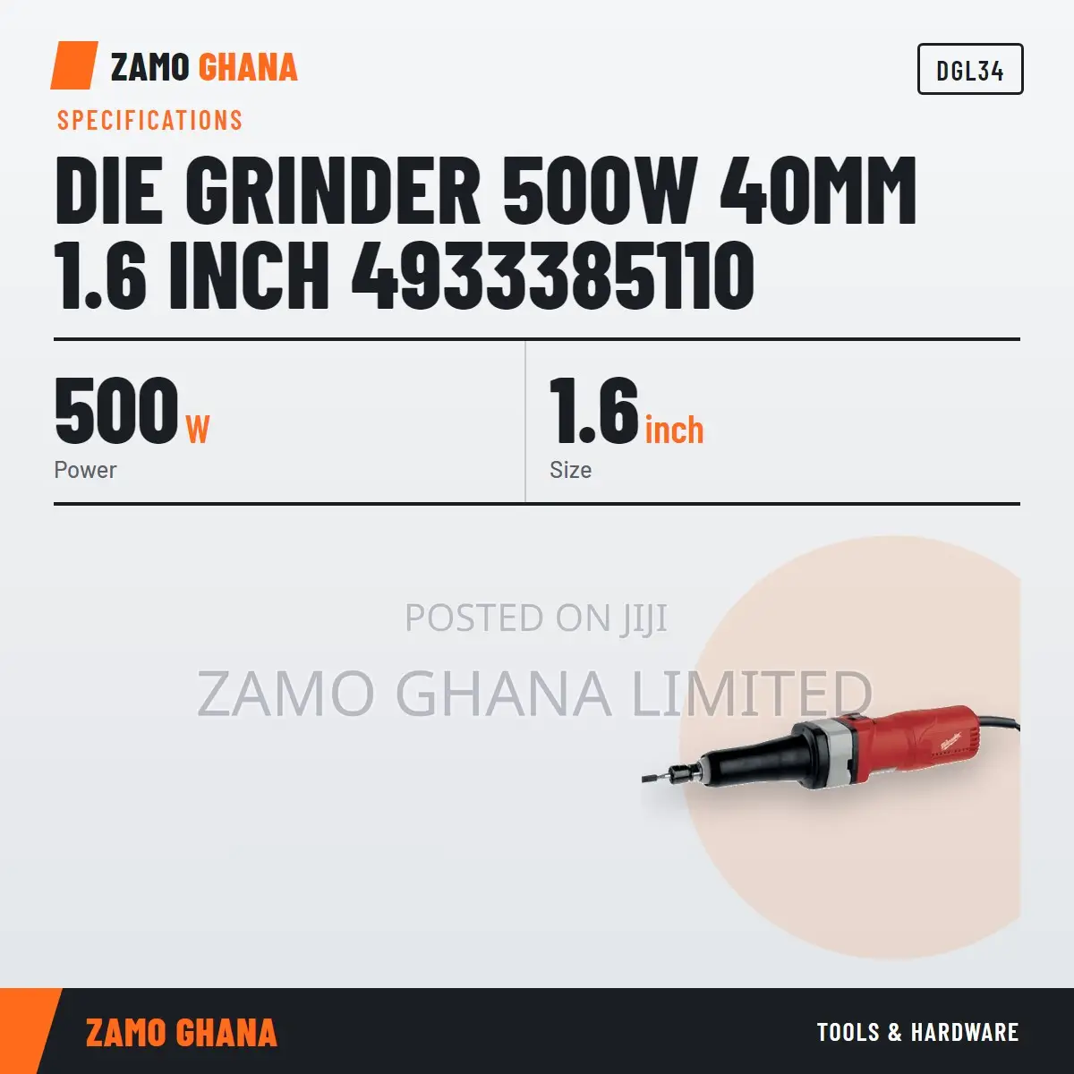 Die Grinder 500w 40mm 1.6 Inch - Dgl34