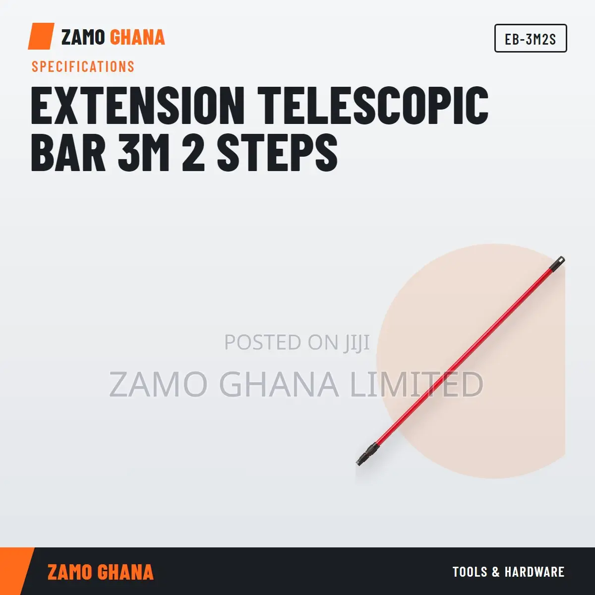 Extension Telescopic Bar 3m 2 Steps - Eb-3m2s