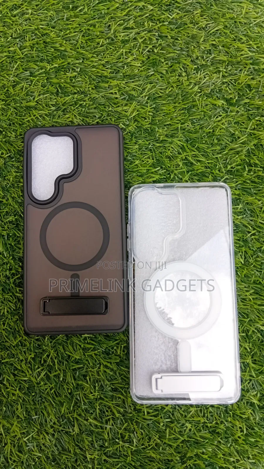 Luxury Translucent Black/Transparent Case With Stand for S26 Ultra