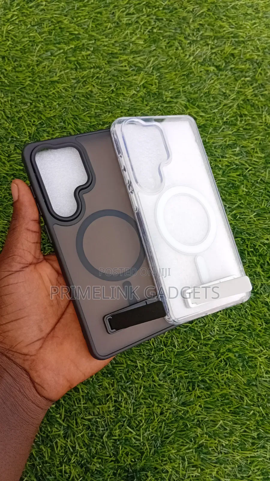 Luxury Translucent Black/Transparent Case With Stand for S26 Ultra