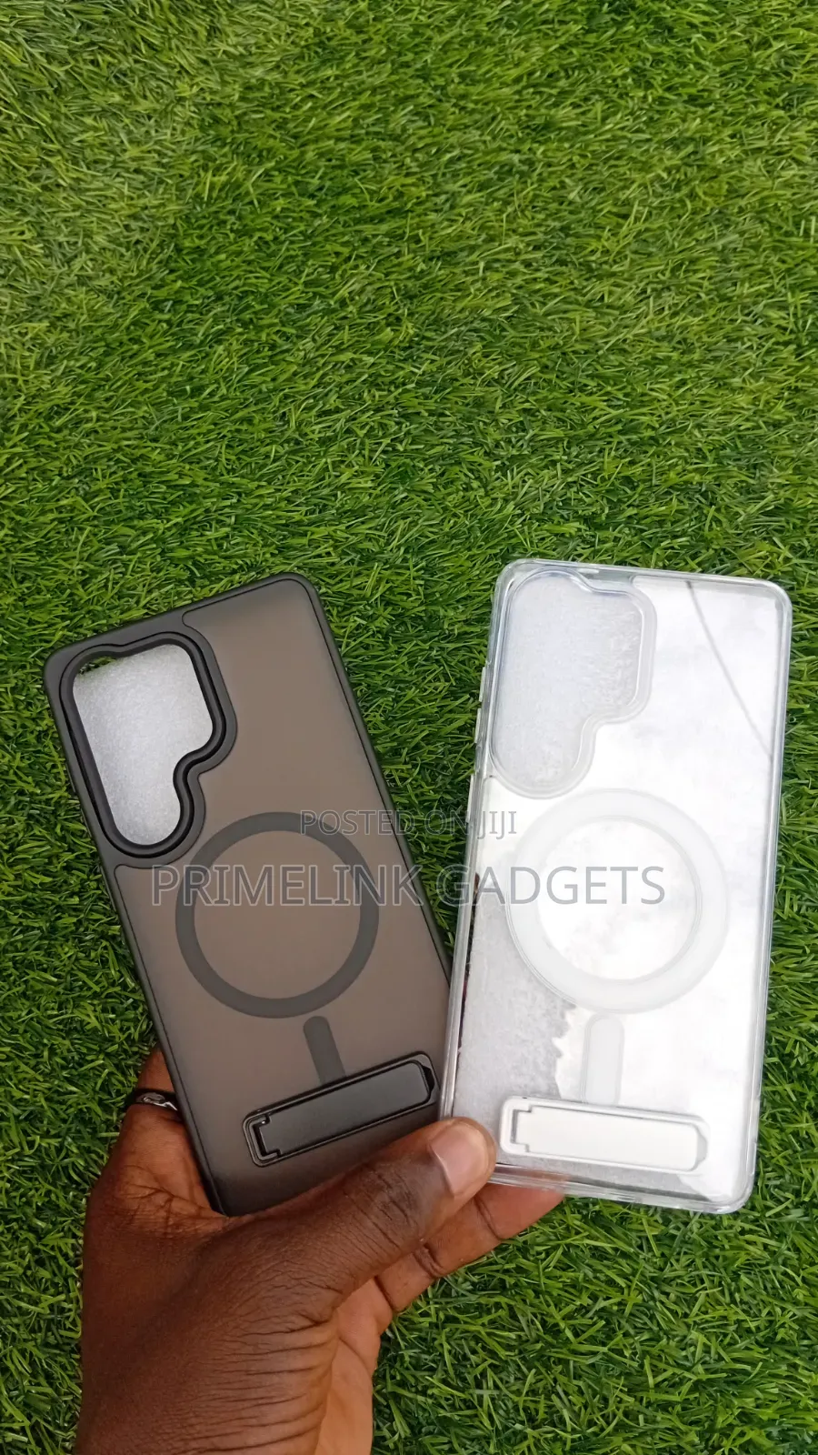 Luxury Translucent Black/Transparent Case With Stand for S26 Ultra