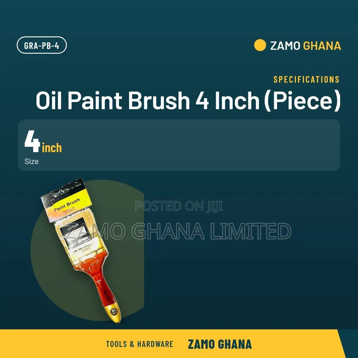 Oil Paint Brush 4 Inch (Piece) - Gra-pb-4