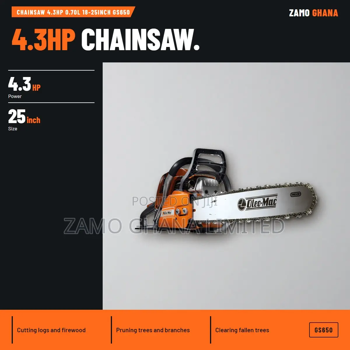 Chainsaw 4.3hp 0.70l 18-25inch Gs650