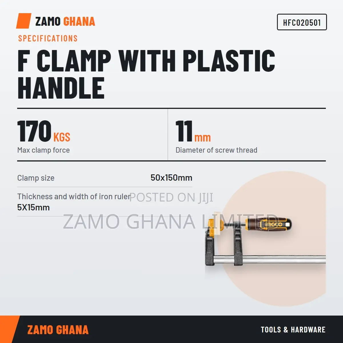 F Clamp With Plastic - Hfc020501