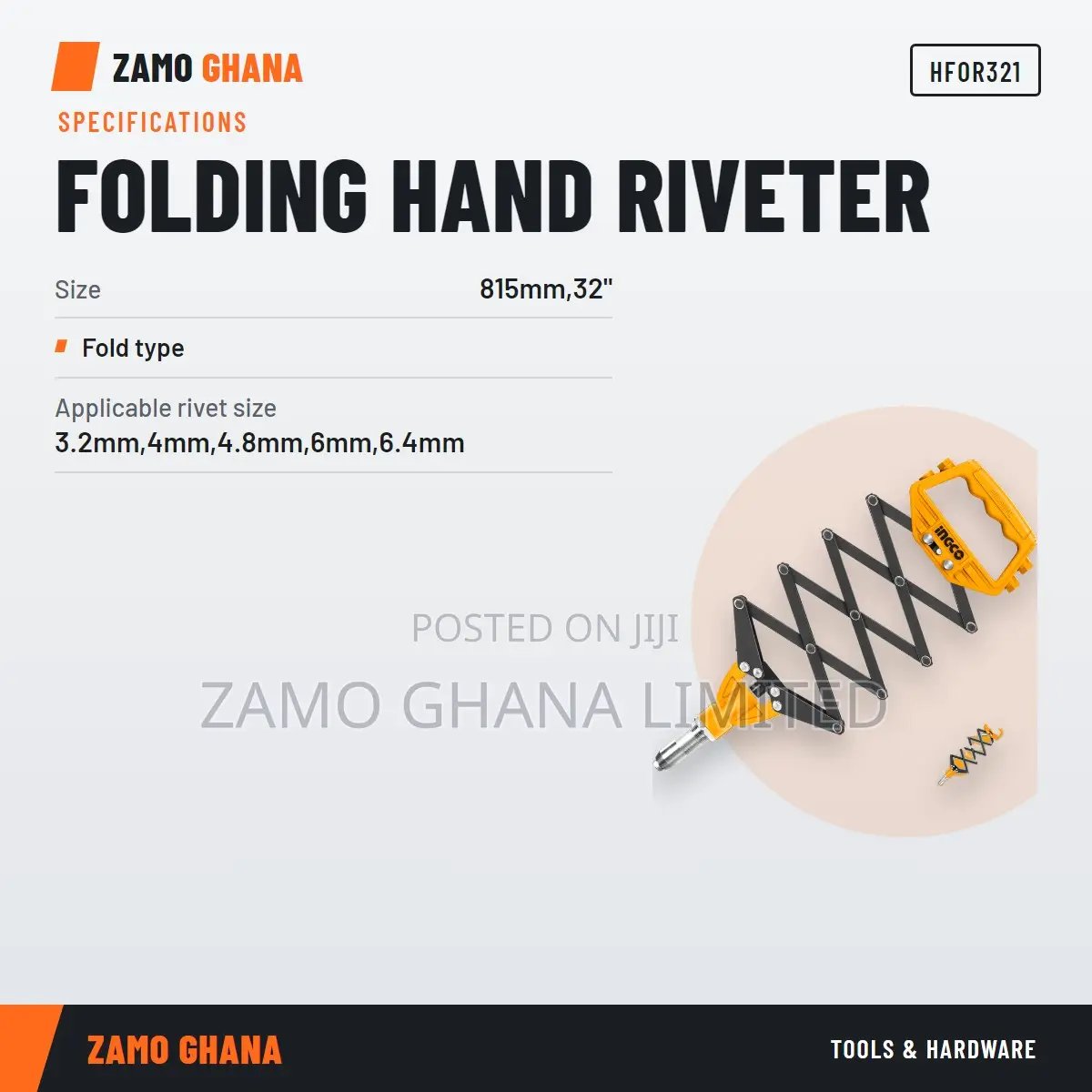 Ingco Folding Hand Riveter 32" - Hfor321