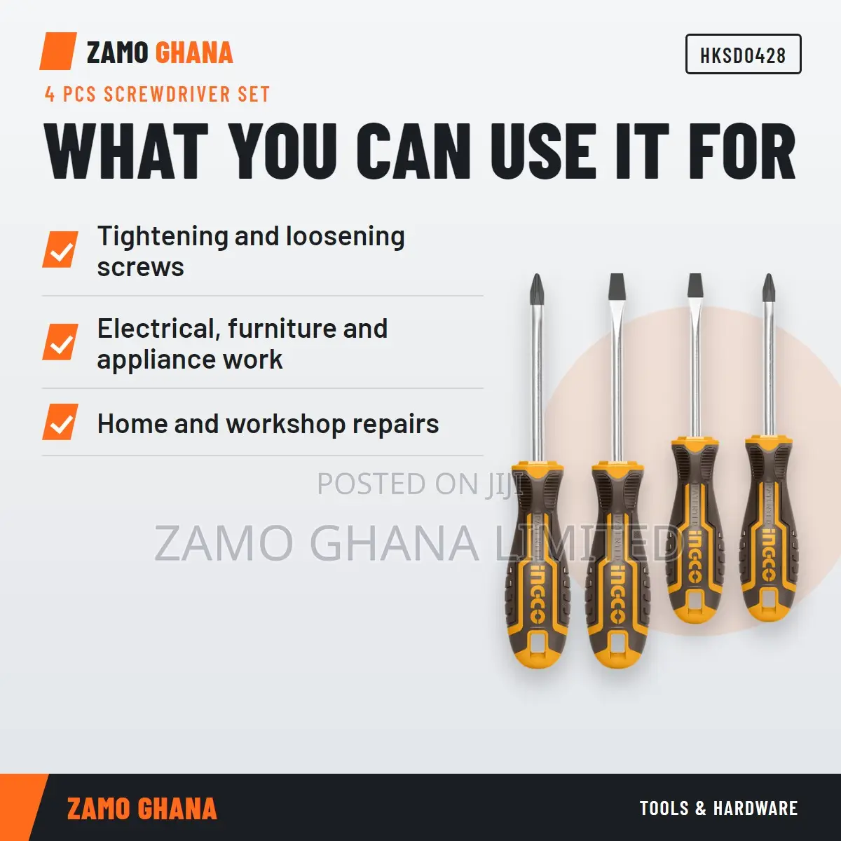 4 PCS Screwdriver - Hksd0428