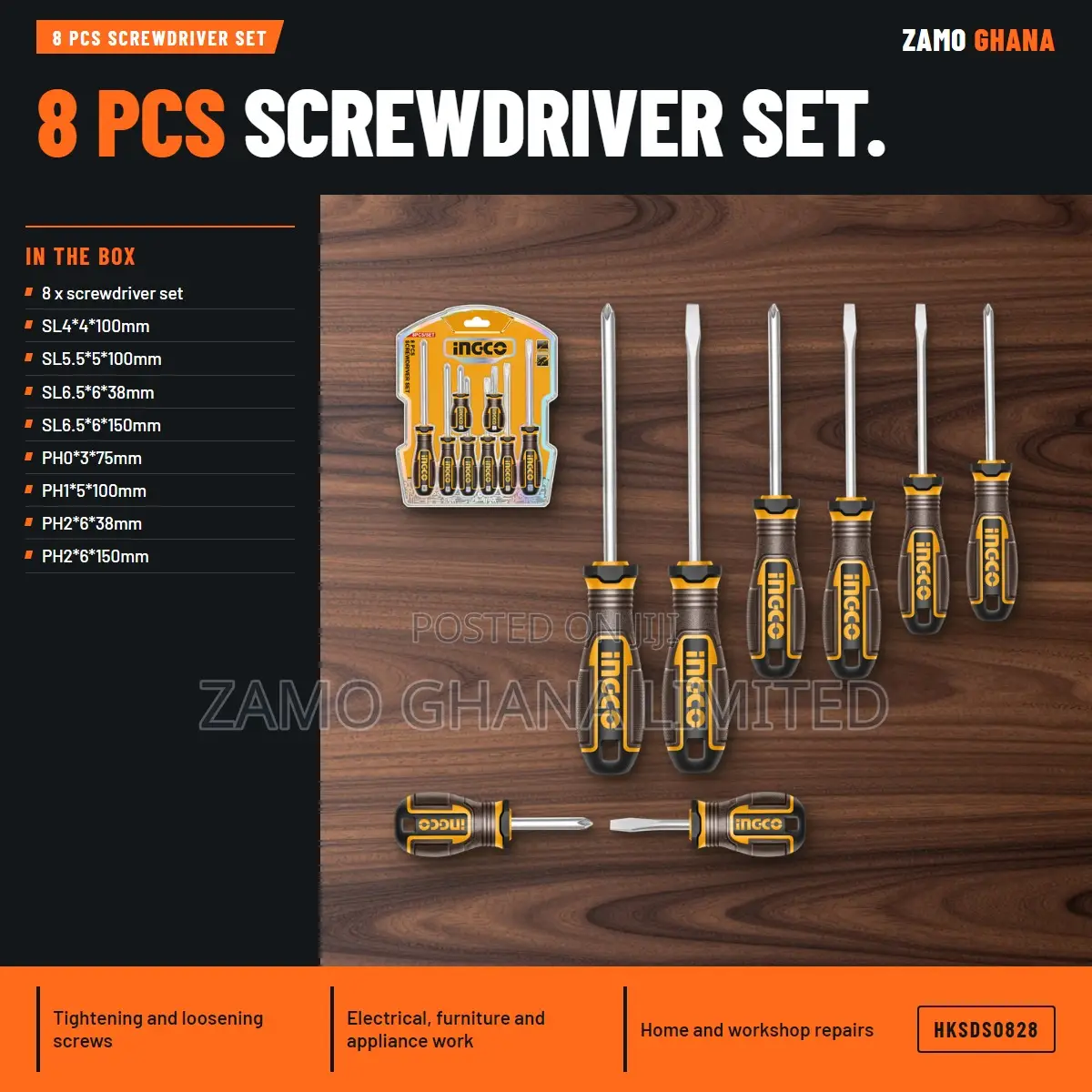 8 PCS Screwdriver - Hksds0828
