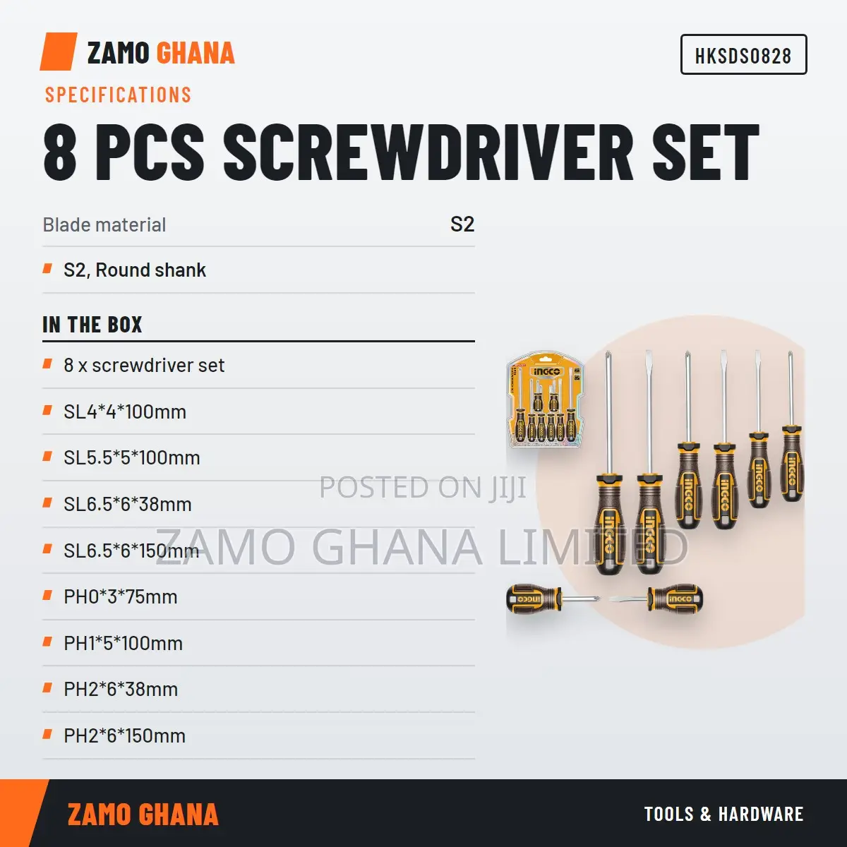 8 PCS Screwdriver - Hksds0828