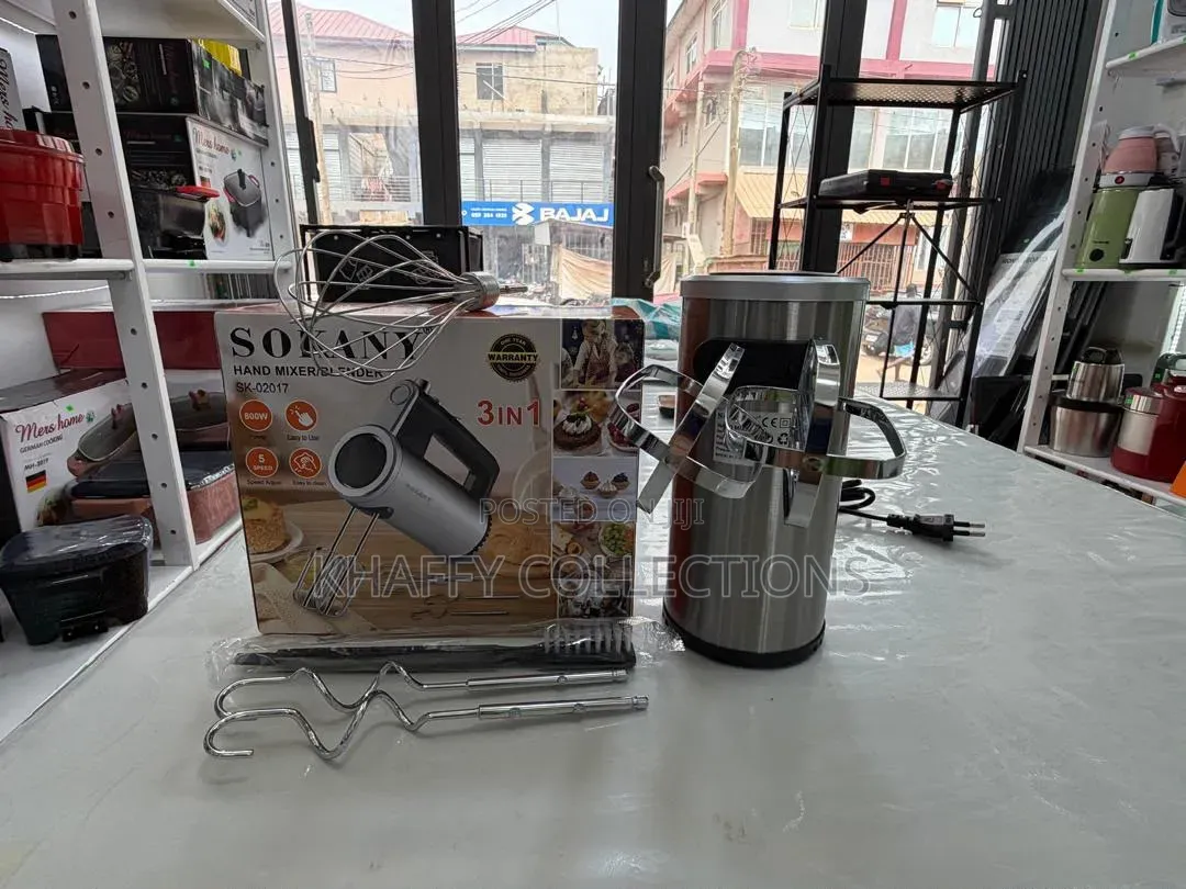 Sokany 3-in-1 Hand Mixer SK-02017 - 500W - 5 Speed