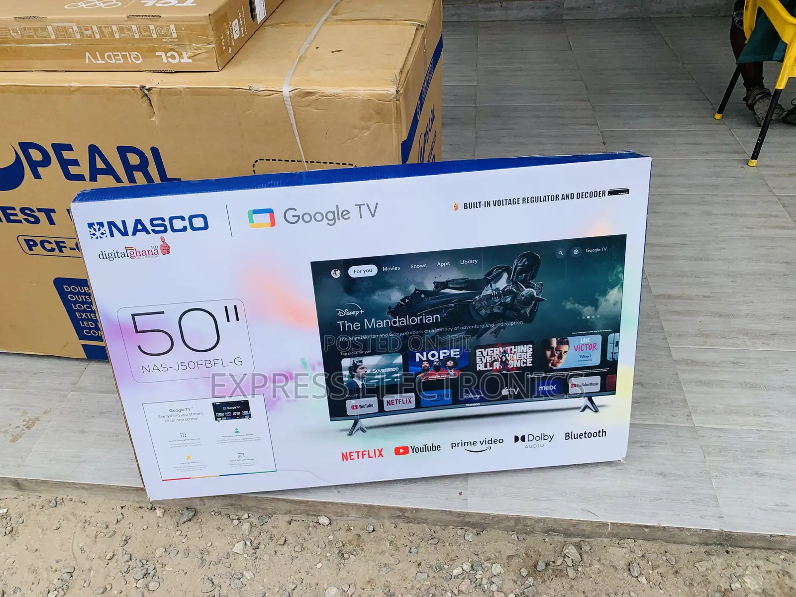 Nasco 50” FHD Smart Glossy TV Black