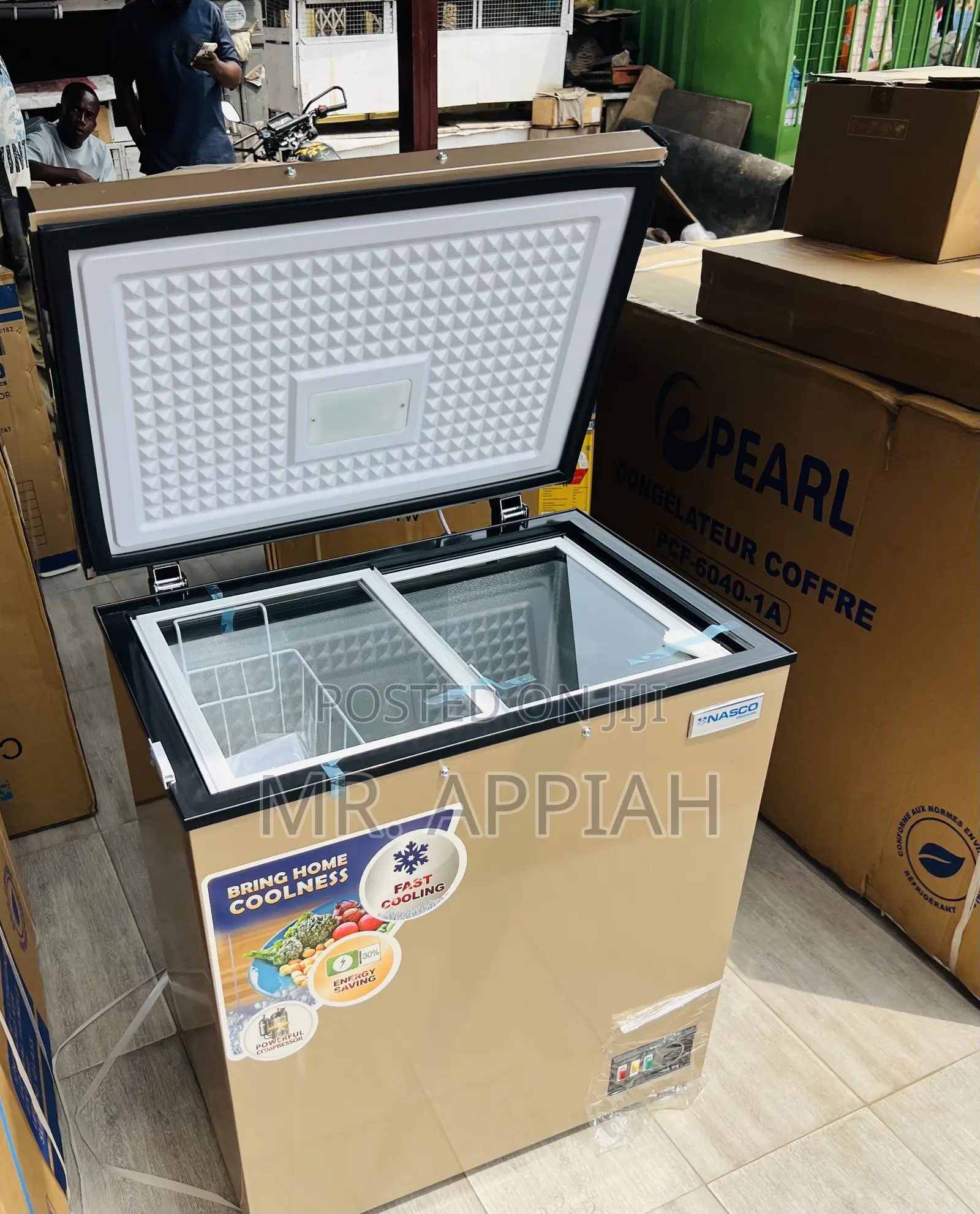 Unique 142L Single Door Chest(Nasco Nas200fl)Gold