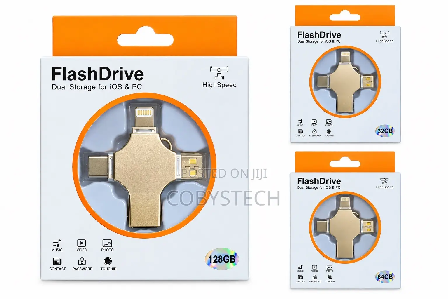 4-in-1 Type C Otg USB Flash Drive 3.0 for 64gb/128gb